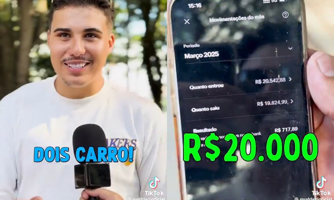 Pedro, do BBB 26 revela faturamento de R$ 20 mil e web reage: 'Personagem'.Foto: Tik Tok