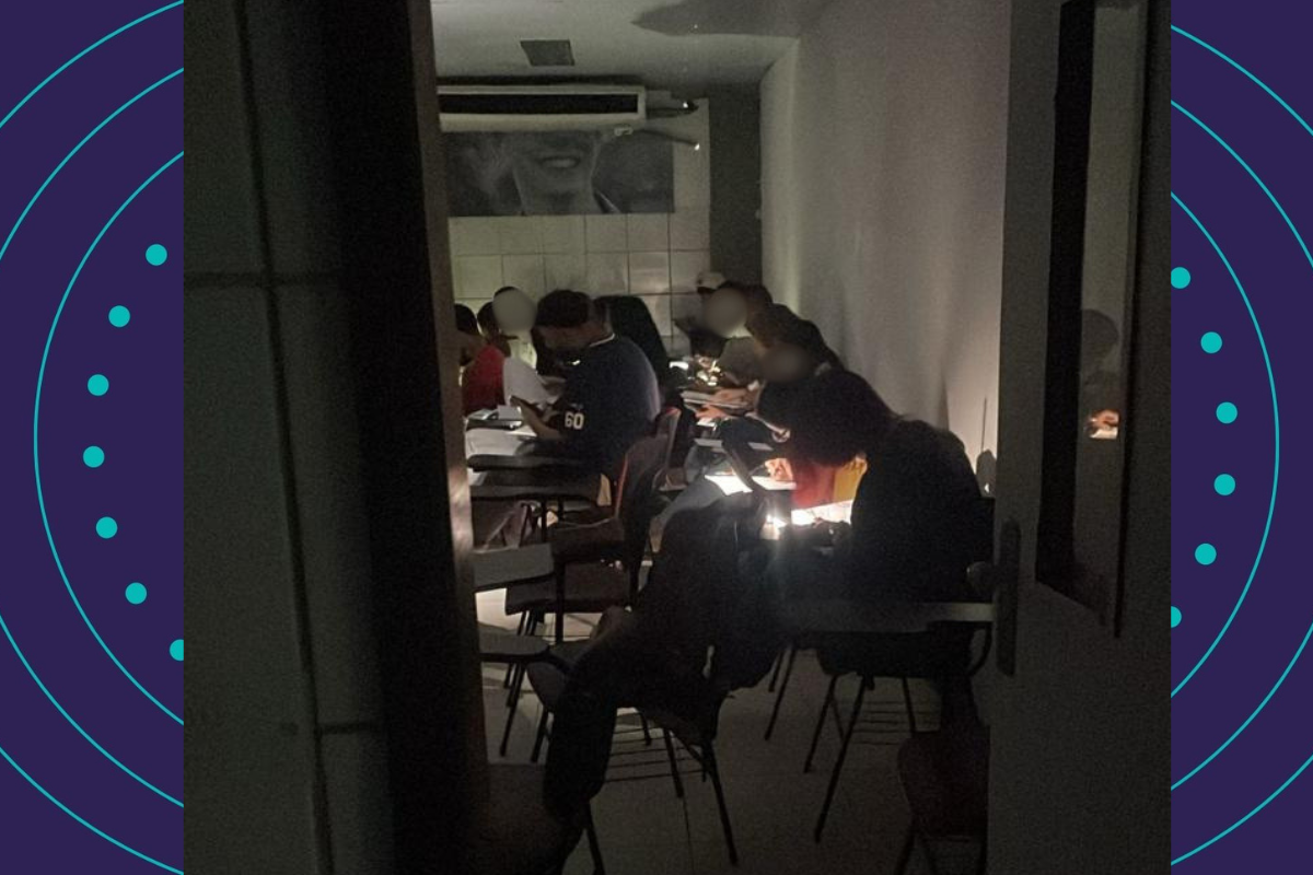 Falta de energia na Paralela provoca evacua&ccedil;&atilde;o na Unijorge em Salvador. Foto: Reprodu&ccedil;&atilde;o redes Sociais 