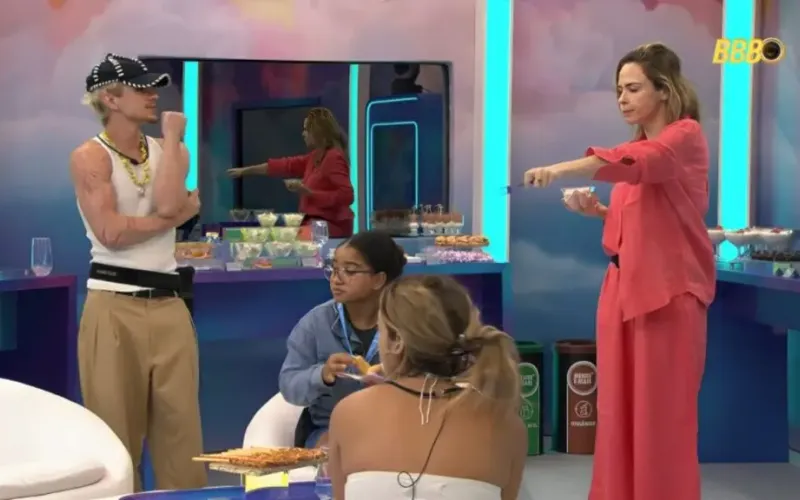 O almo&ccedil;o do Anjo costuma ser um momento de confraterniza&ccedil;&atilde;o, mas frequentemente acaba revelando tens&otilde;es e alian&ccedil;as dentro da casa. Neste domingo, o clima foi tudo menos tranquilo/Foto: Gshow