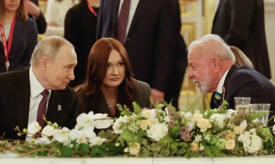 Lula e Janja em jantar oferecido por Putin. (Foto: Ricardo Stuckert/PR)