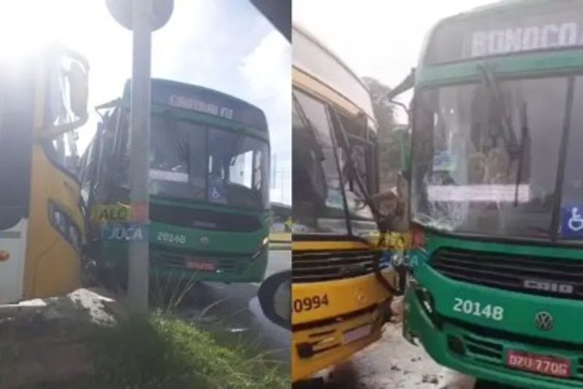 Batida entre dois &ocirc;nibus na Bonoc&ocirc;