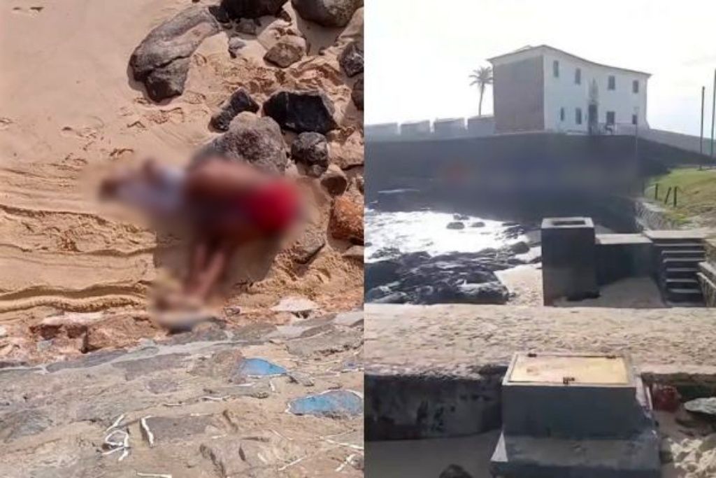 Banhistas encontraram o corpo boiando e fizeram o resgate da vítima, antes de acionar os serviços de emergência. Foto: Redes Sociais