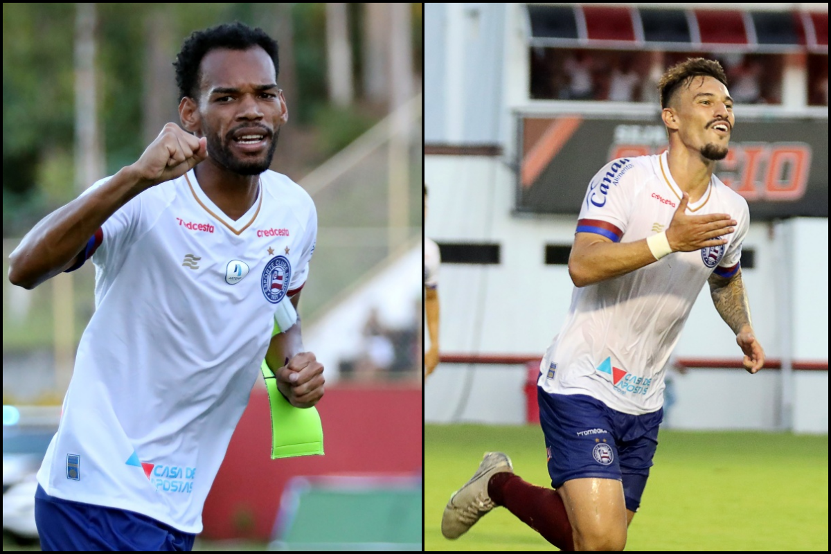 Anderson e Arthur Rezende, autores dos gols do Bahia contra o Vitória. Foto: Felipe Oliveira/EC Bahia