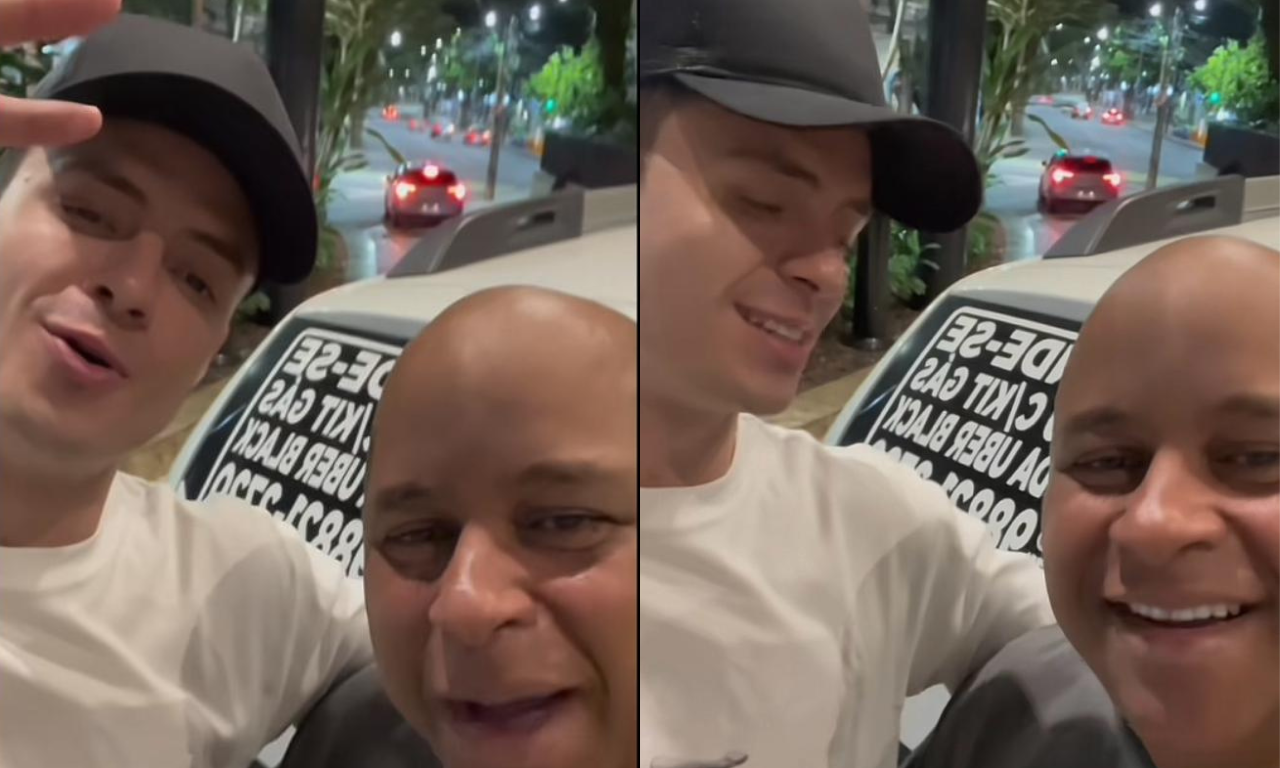 Enaldinho e motorista por app em Salvador. Foto: redes sociais | @danilopepy