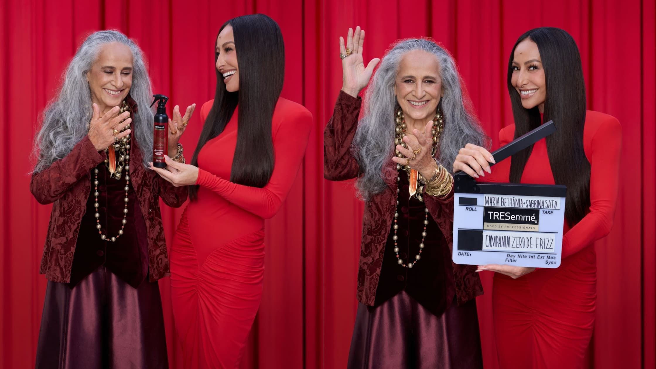  Bethânia e Sabrina protagonizam conversa inesperada sobre frizz, vaidade e liberdade.    /   Foto: Divulgação TRESemmé
