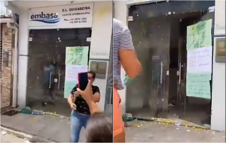 Moradores sem água jogam ovos em posto da Embasa na Bahia