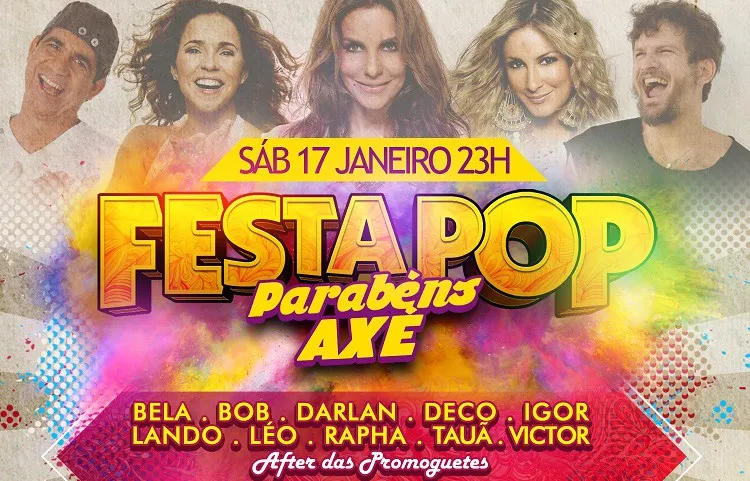 30 anos do axé ganham homenagem da “Festa Pop” nesse sábado