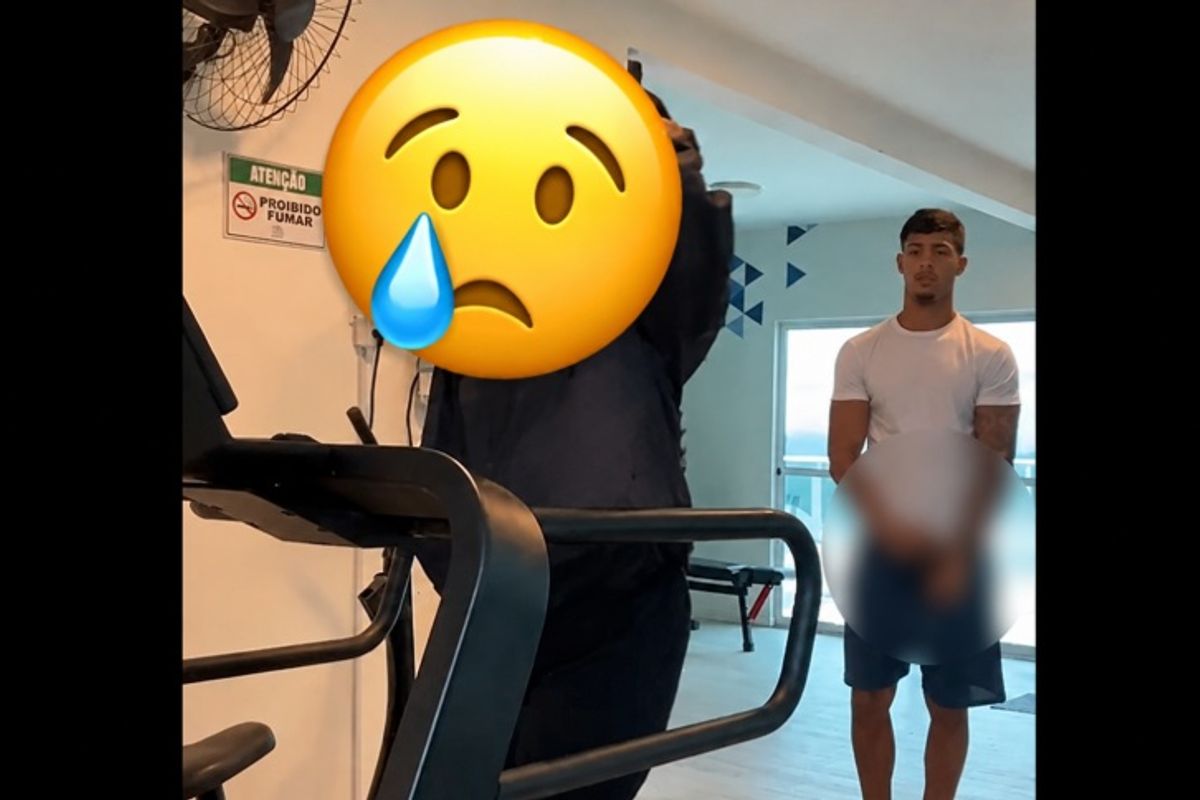Importunação sexual aconteceu dentro da academia do condomínio. Foto: Reprodução | Vídeo