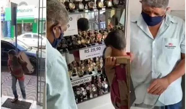 Dono de relojoaria que ajudou garoto engraxate é enquadrado pelo MP; "jamais ia esperar isso"