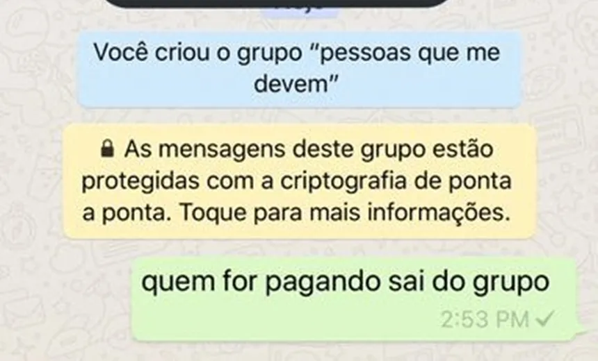 Jovem cria grupo no Whatsapp para cobrar devedores e ideia  viraliza; confira 