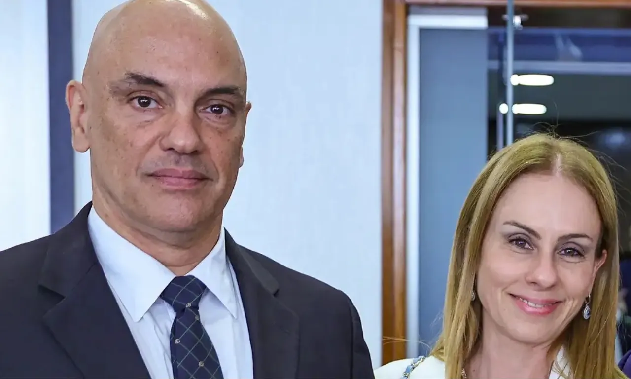 Alexandre de Moraes e esposa