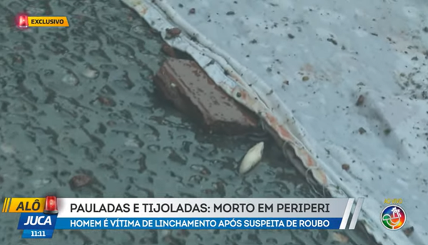 Homem E Espancado Por Populares Apos Tentativa De Assalto Em Periperi. Foto: Reprodu&ccedil;&atilde;o TV Aratu