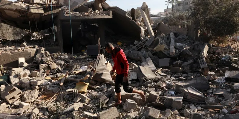 Imagem de Prédio Destruído em Nuseirat/Foto: Elhkeem Khaled  