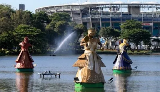 Após restauração, esculturas de orixás no Dique do Tororó são entregues