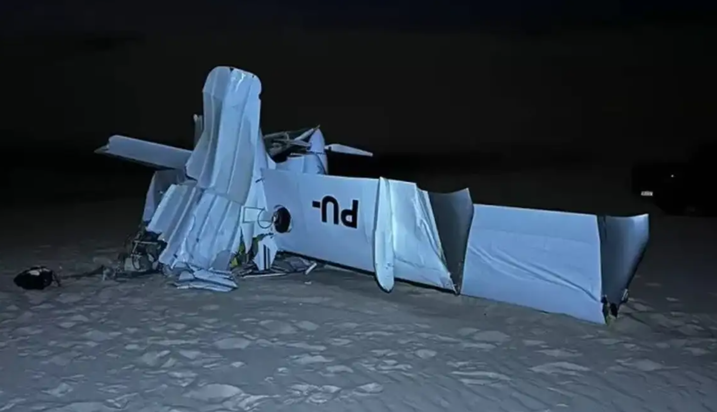 Avião que caiu  nos Lençóis Maranhenses. Foto:  PMMA