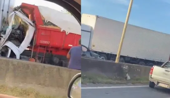 Engavetamento envolvendo cinco veículos deixa um morto e três feridos na BR-324; veja vídeo