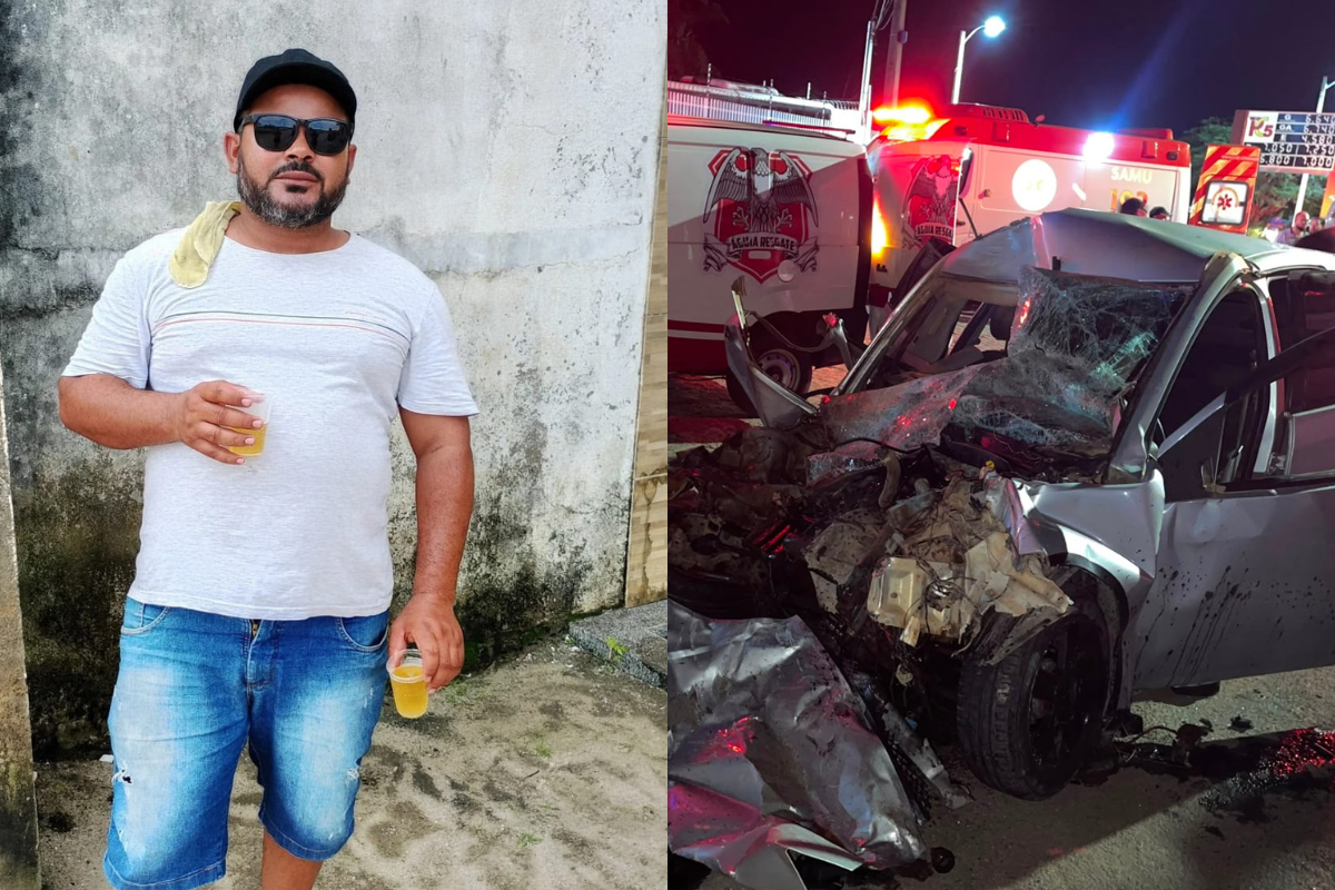 Motorista fica preso às ferragens, é socorrido, mas não resiste aos ferimentos; uma passageira do ônibus ficou ferida. Foto: Reprodução Águia Resgate