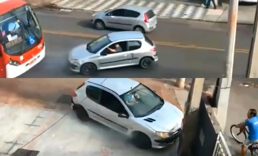 Homem é detido após realizar “cavalo de pau” e quase atropelar pedestres; assista