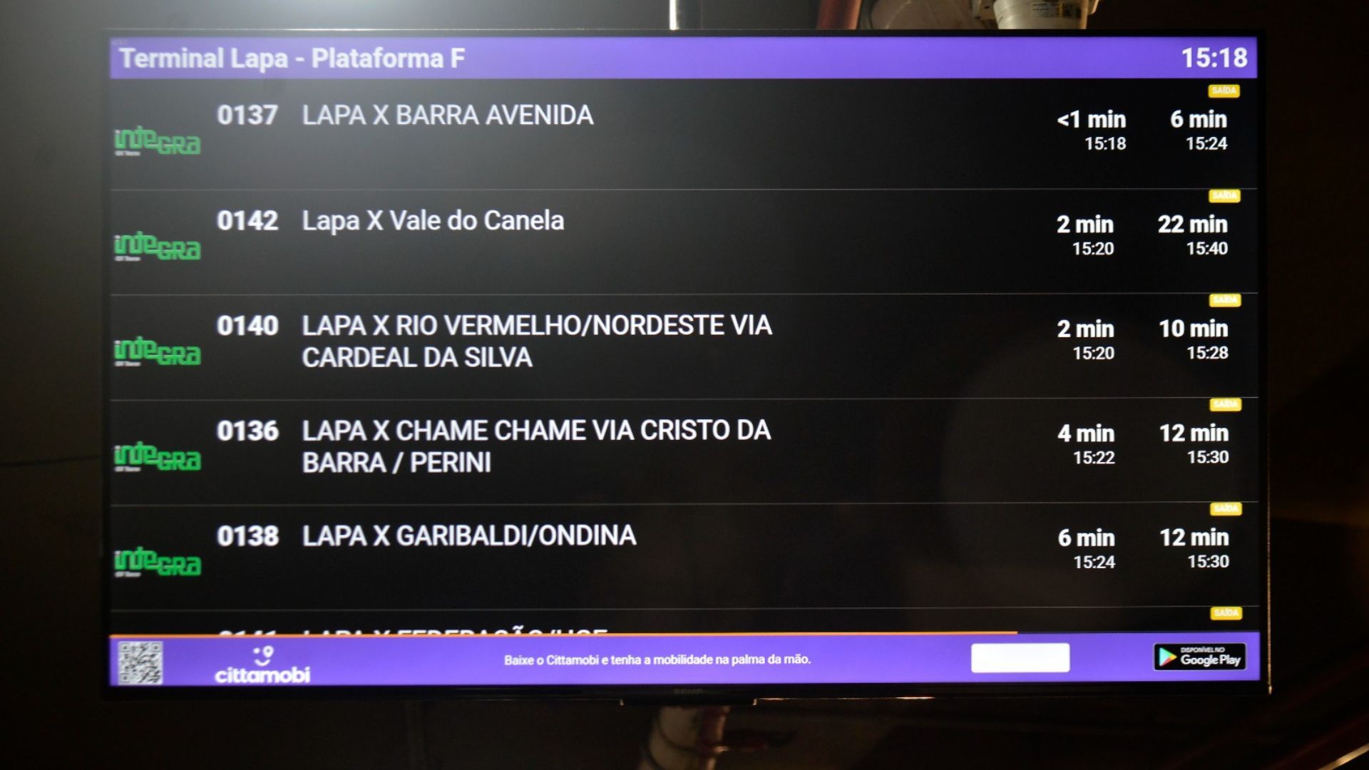 &Ocirc;nibus Esta&ccedil;&atilde;o Lapa. Foto: Divulga&ccedil;&atilde;o