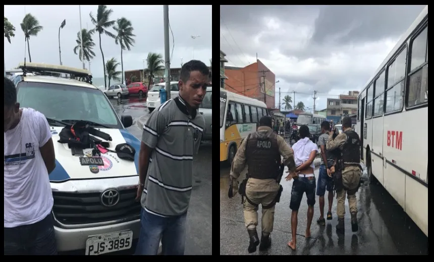 Dupla armada é interceptada dentro de ônibus após tentar assaltar veículo