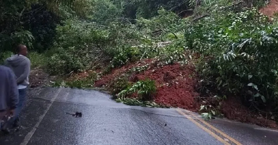 BA-001: após barranco deslizar, rodovia é interdita no sul da Bahia