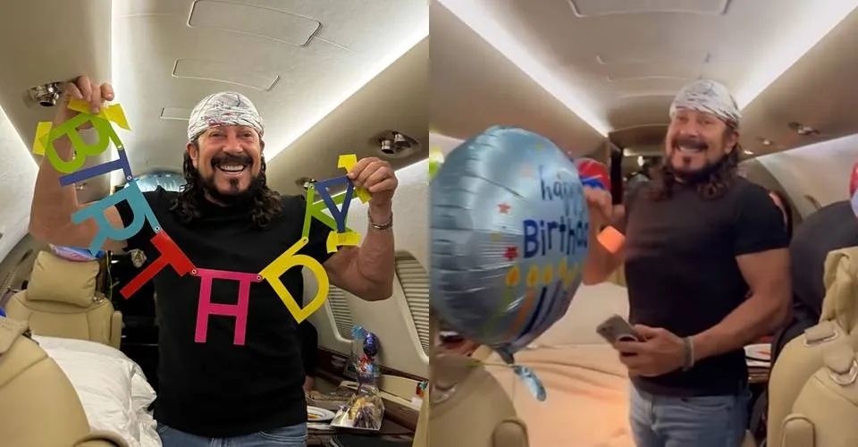 Bell Marques comemora aniversário de 72 anos com festa em avião e recepção de fãs