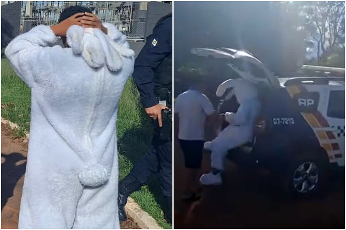 &lsquo;Coelinho da P&aacute;scoa&rsquo; ligado &agrave; fac&ccedil;&atilde;o criminosa &eacute; preso em entrega de doces. Foto: PMMT e Redes Sociais