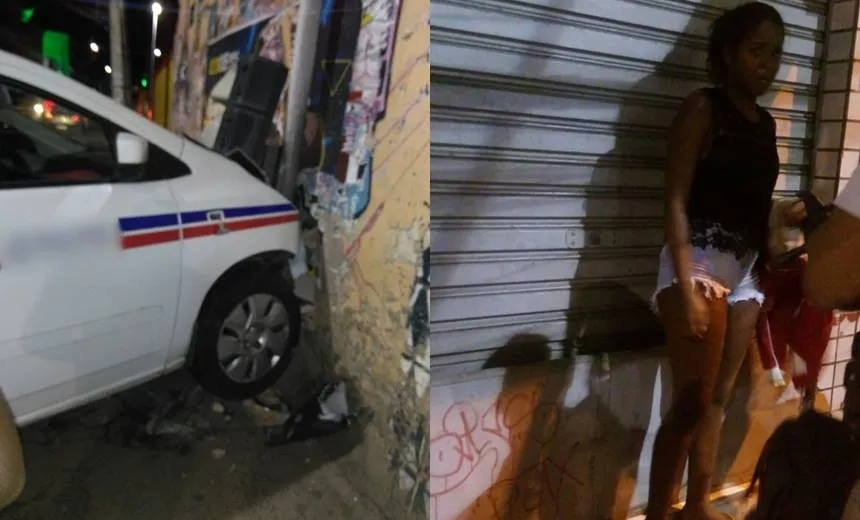 ESTRADA DAS BARREIRAS: Após tomar táxi de assalto, mulher bate carro em muro e é presa