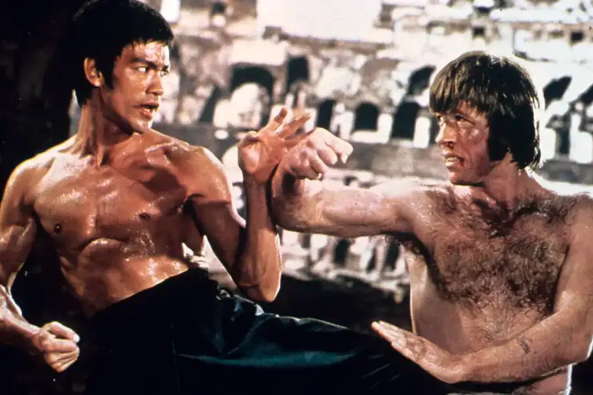 Chuck Norris e Bruce Lee. Foto: Reprodu&ccedil;&atilde;o | V&iacute;deo