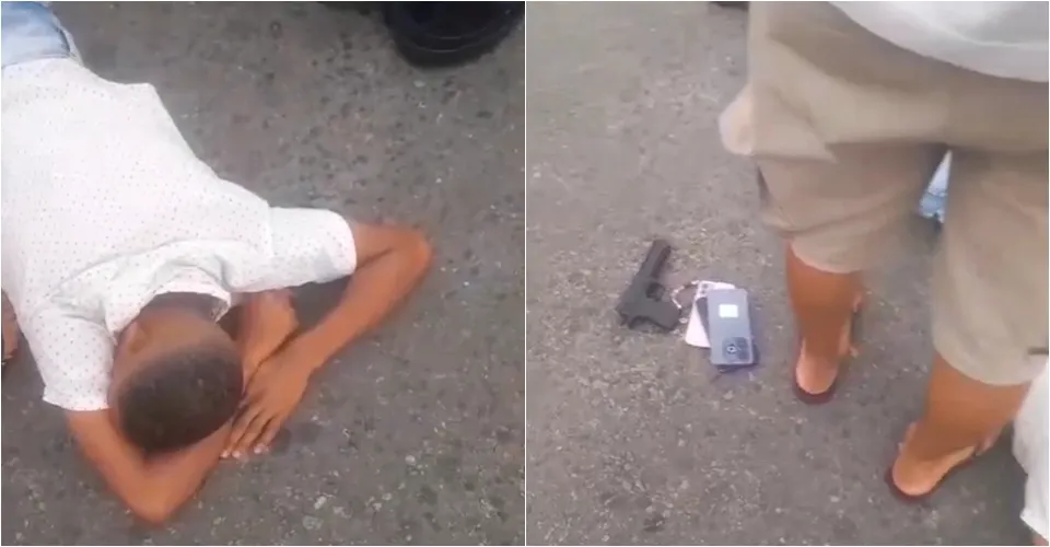 Populares 'prendem' suposto assaltante no Resgate; confira o vídeo