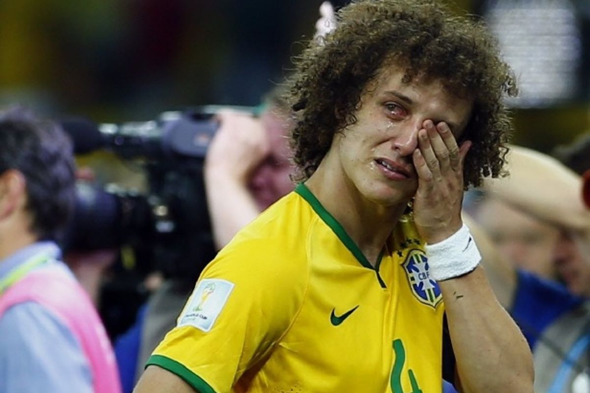 David Luiz foi &agrave;s l&aacute;grimas com o 7 a 1 sofrido, diante da Alemanha. Foto: Reprodu&ccedil;&atilde;o | Redes Sociais