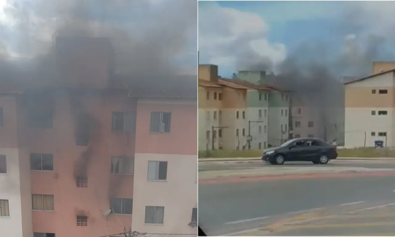 Apartamento do Minha Casa, Minha Vida pega fogo em Simões Filho; veja
