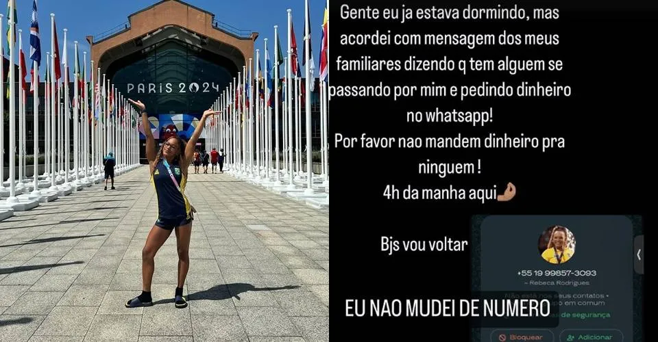 Rebeca Andrade é vítima de golpe no Whatsapp após conquista de medalha em Paris