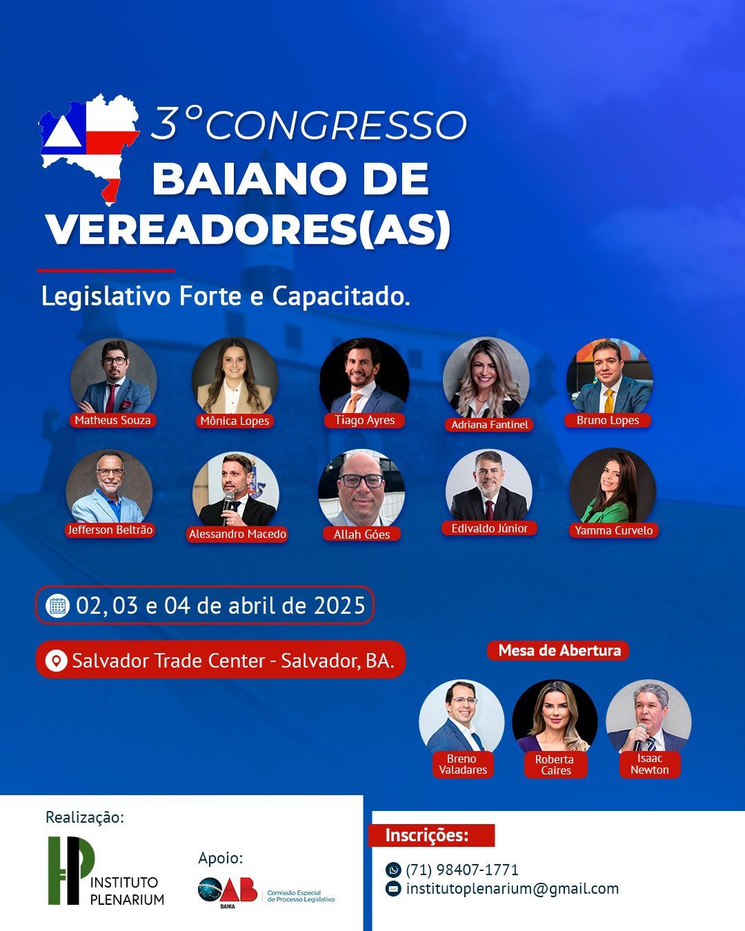 3º Congresso Baiano de Vereadores fala sobre fortalecimento do Legislativo