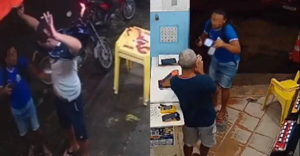 VÍDEO: Vestido com farda escolar, homem armado realiza assaltos na Liberdade