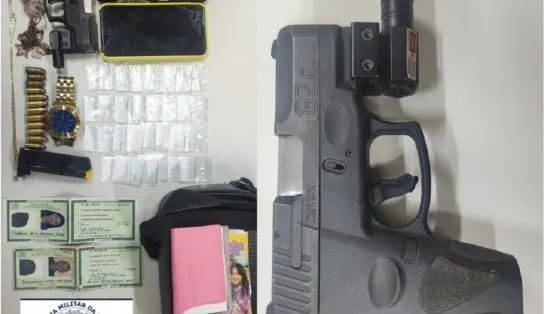 Casal é preso com arma e drogas em Lauro de Freitas; dupla estava em carro de aplicativo