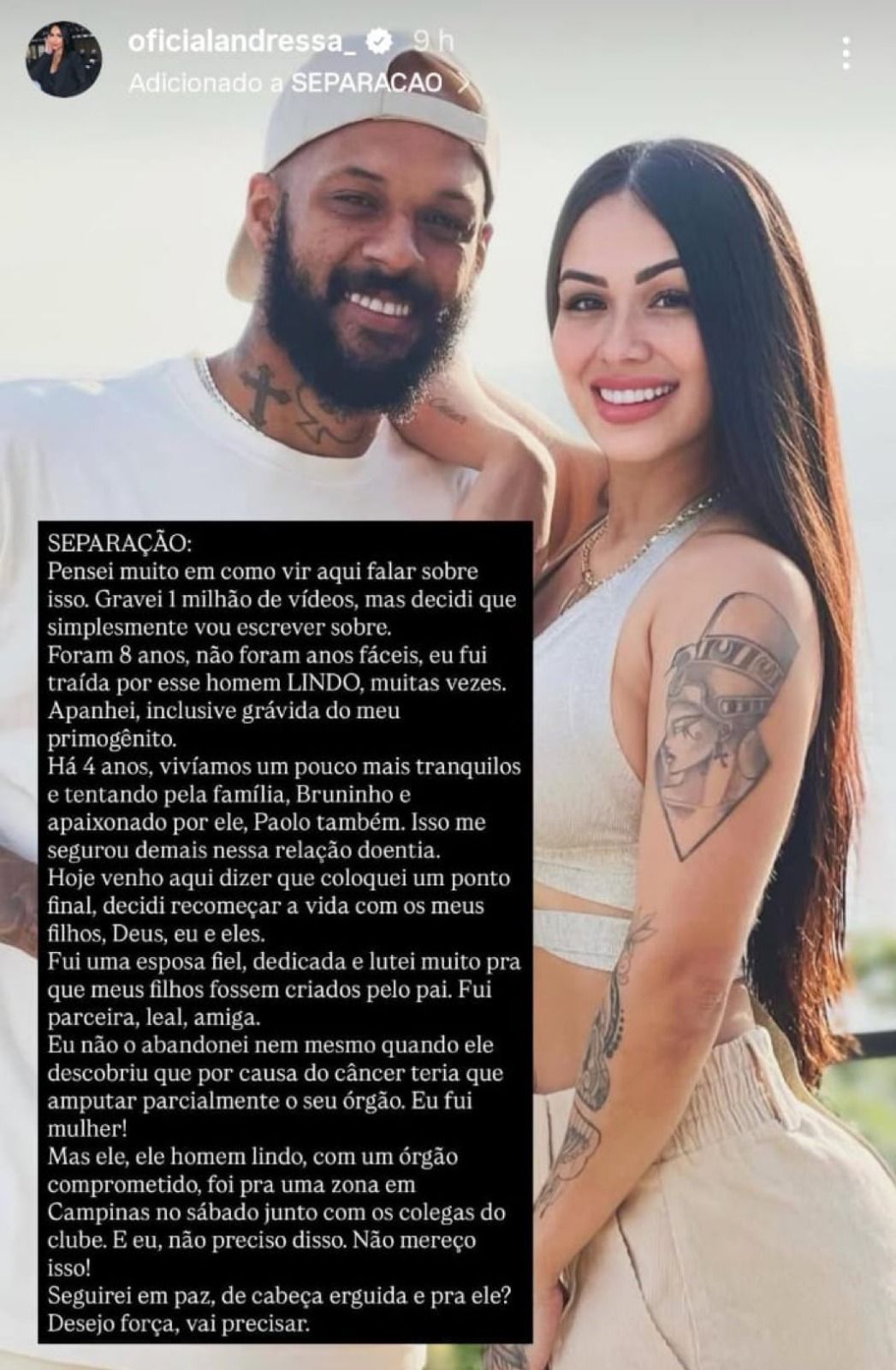 A esposa do ex-jogador do Bahia revelou ter sido agredida durante a gestão do primeiro filho. Foto: Redes Sociais