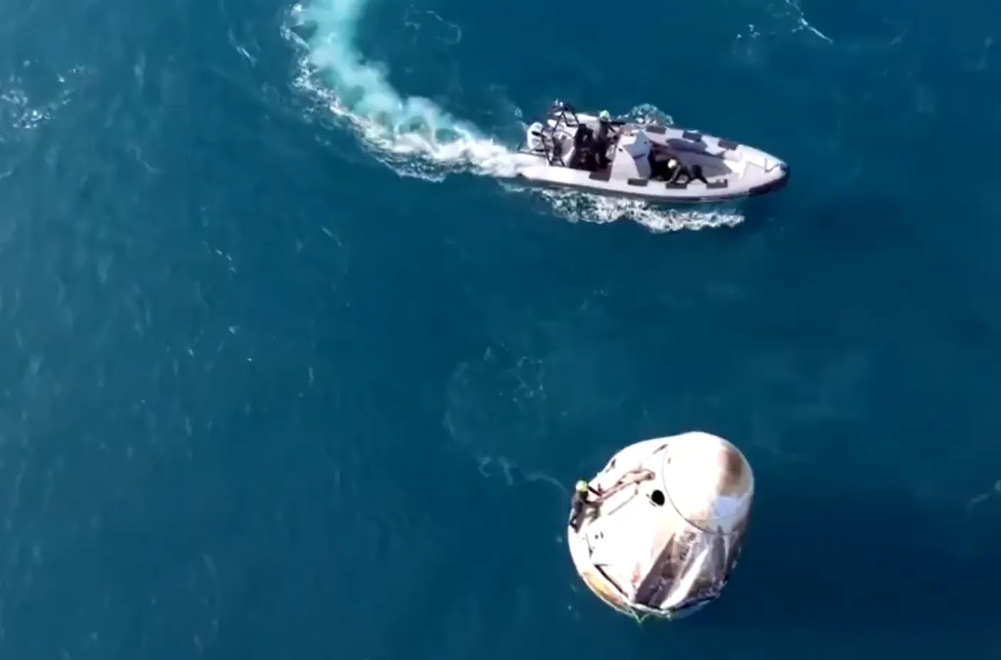 Astronautas pousaram nas águas do Golfo do México. Foto: Reprodução / NASA