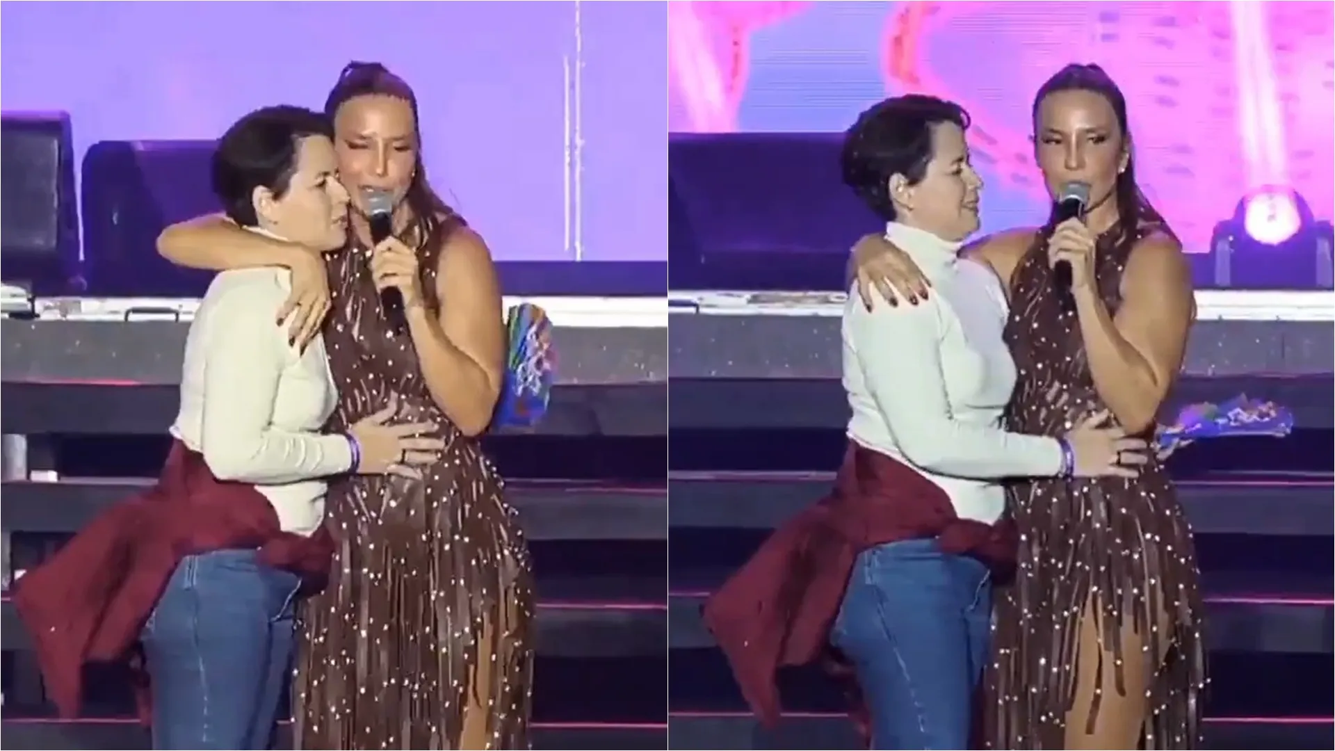 Fã sobe no palco e dá cheiro no cangote de Ivete Sangalo; vídeo