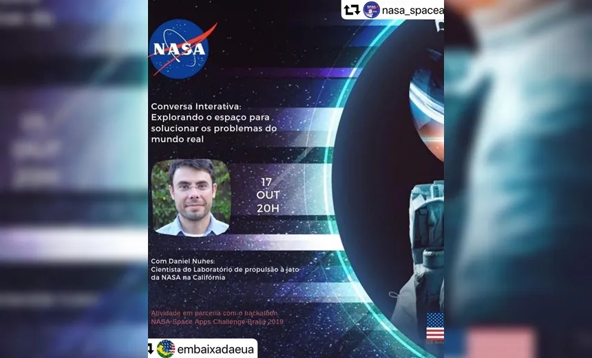 NASA transmite palestra gratuita em português direto do Laboratório de Propulsão a Jato