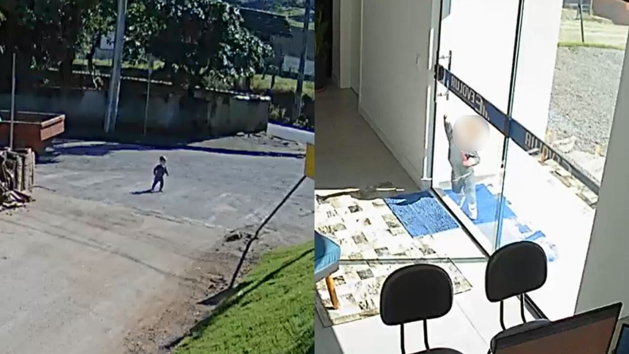 C&acirc;mera Flagra Beb&ecirc; Andando Sozinho Ap&oacute;s Deixar Creche