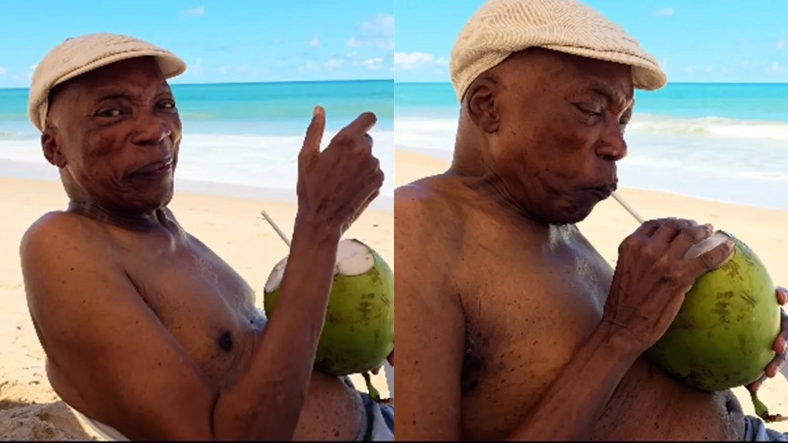 Milton Nascimento curte praia na Bahia e se declara: 'Lugar que amo'