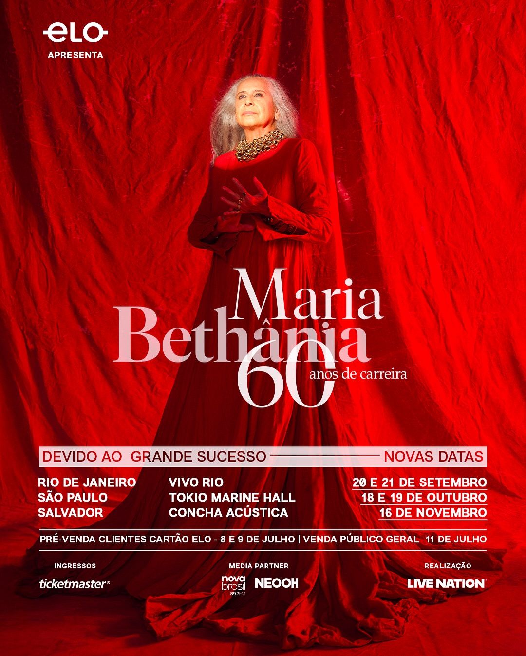 Maria Bethânia 60 anos. Foto: redes sociais | @mariabethaniaoficial