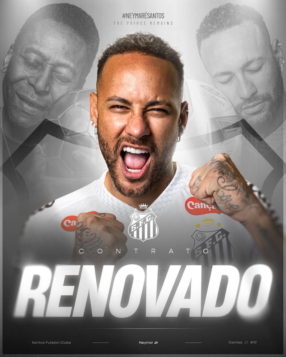 Neymar tem contrato com o Santos renovado | Reprodução/Instagram
