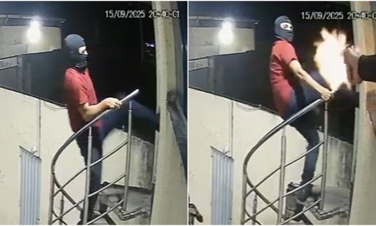 Vigilante reage a assalto e baleia dois criminosos; câmeras flagram ação.Foto: Reprodução | X