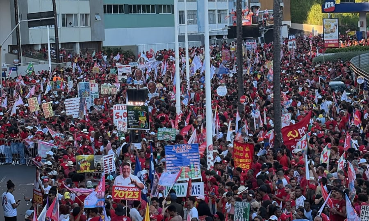 Elei&ccedil;&otilde;es 2026: Lula re&uacute;ne apoiadores em Salvador para caminhada na reta final da campanha. Foto: Divulga&ccedil;&atilde;o