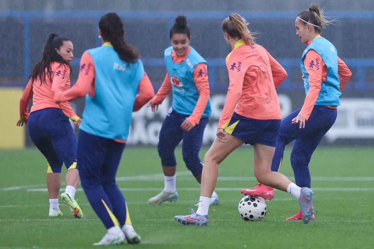 O primeiro treina da Seleção Feminina para o amistoso contra a Inglaterra aconteceu nesta terça. Foto: Lívia Vilas Boas/CBF