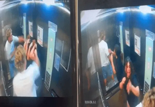 Vídeo: turista americano desfigura rosto da namorada com socos em elevador