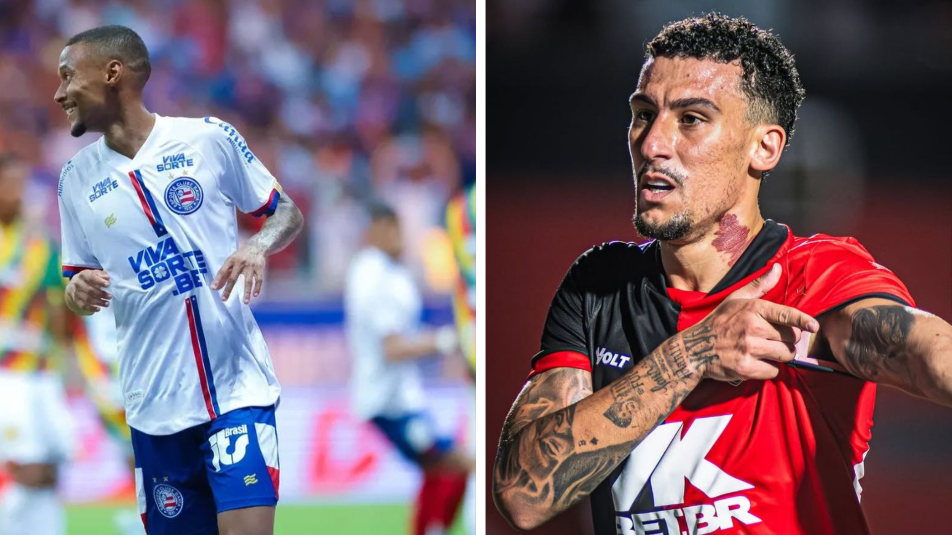 O jogador Ademir, do Bahia, compartilhou através das redes sociais os ataques que tem sofrido. Foto: Catarina Brandão (EC Bahia) e Victor Ferreira (EC Vitória)