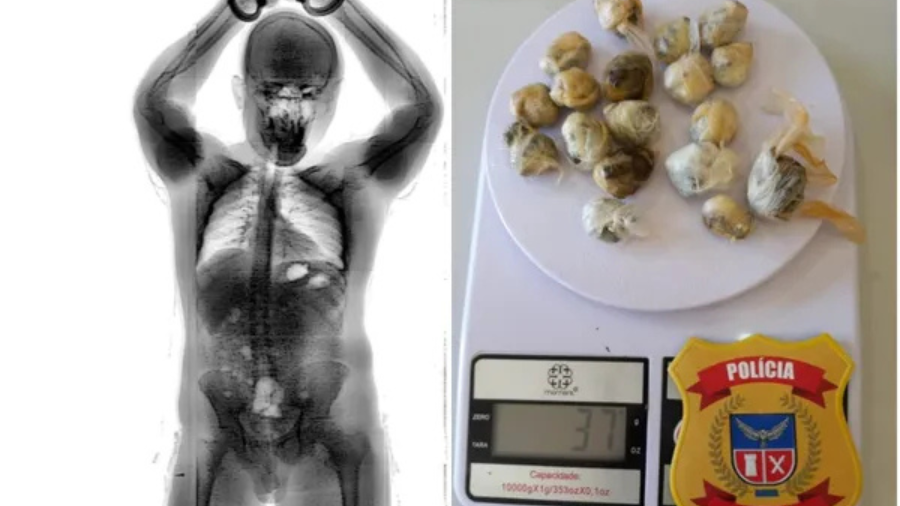 Tecnologia de raio-X ajudou policiais penais a identificar a tentativa de entrada de drogas no presídio de Brumado. Foto: Seap